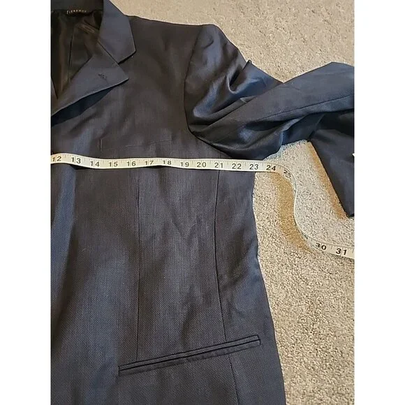 NWT Riccardo Fazzi Sport 4Button Solid Navy Suit Jacket Blazer Wool 42L